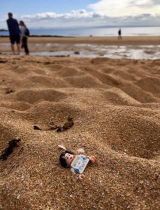 body on the beach