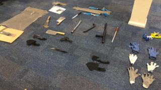 Weapons seized by police