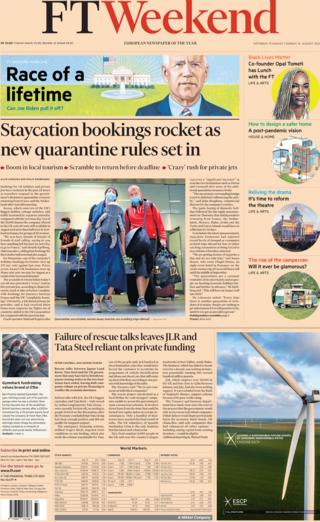 The FT Weekend front page 15 August