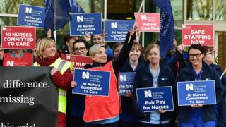 RCN members demonstrating earlier this month