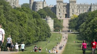 The Long Walk at Windsor Castle on Bank Holiday Monday