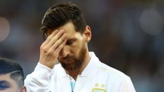 Lionel Messi antes del partido ante Croacia