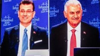 Turkish mayoral candidates Ekrem Imamoglu and Binali Yildirim