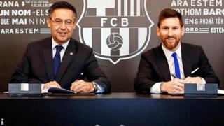 Lionel Messi of Barcelona