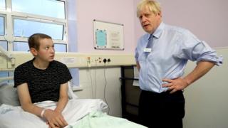 Prime Minister Boris Johnson visiting Whipps Cross hospital in east London