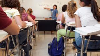 Students in maths lesson