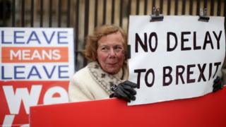 Protesta contra el posible retraso del Brexit