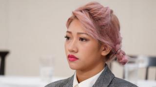 Hana Kimura looks on during the press conference Bushiroad and Stardom on October 17, 2019