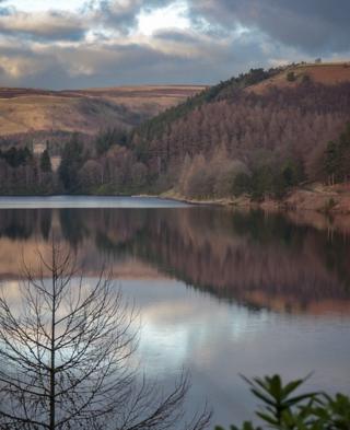 Derwent Reservoir reflected in water