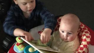 Louise Griffiths' children reading