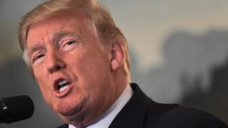 US President Donald Trump delivers a statement on Jerusalem from the Diplomatic Reception Room of the White House in Washington, DC on December 6, 2017