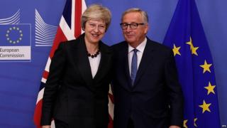 Theresa May and Jean-Claude Juncker