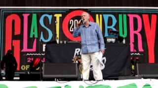 Jeremy Corbyn on Glastonbury stage