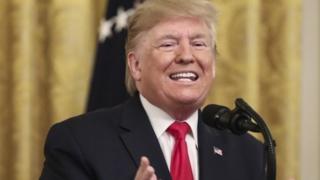President Donald Trump speaks at the White House. 6 November