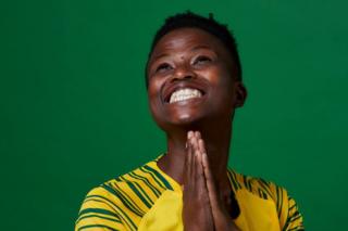 Mamello Makhabane of South Africa poses for a portrait during the official FIFA Women's World Cup 2019 portrait session in France on 5 June 2019.