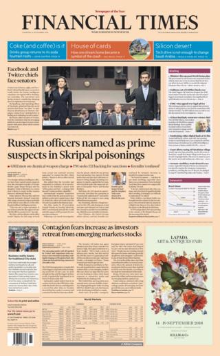 Financial Times front page - 06/09/18
