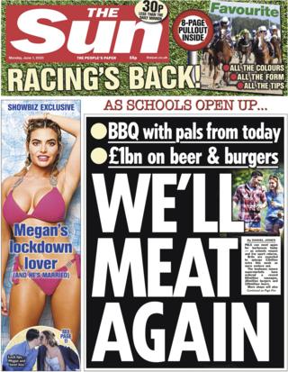 The Sun front page 1 June