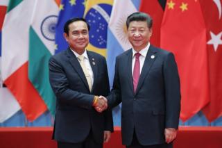 Chủ tịch Trung Quốc Tập Cận Bình và Thủ tướng Thái Lan Chan-o-cha tại Hội nghị Thượng đỉnh G20