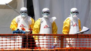 Ebola workers in DR Congo
