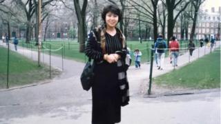 1990年4月,吕京花刚到美国后到哈佛大学演讲