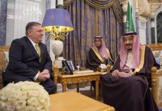 ABD Dışişleri Bakanı Mike Pompeo ve Suudi Arabistan Kralı Selman Bin Abdülaziz