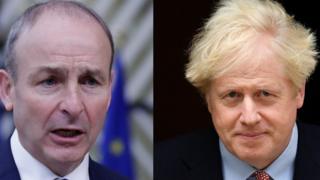 Micheál Martin and Boris Johnso