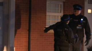 Officers remained at the scene throughout Thursday