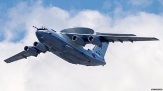 Archive photo of a Russian A-50 airborne early warning and control training aircraft