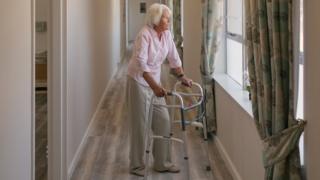 Woman in a care home