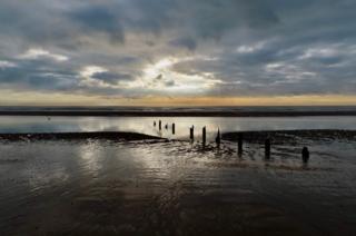 Sunrise over a beach