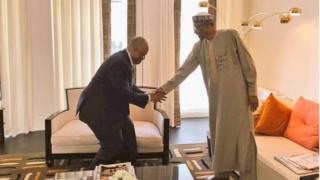 President Muhammadu Buhari and senator Godswill Akpabio