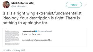 Tweet from Mick Antoniw