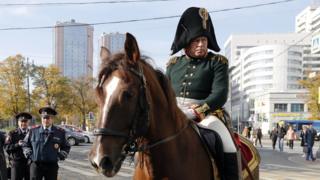 Oleg Sokolov wearing an 1812 Russian military uniform