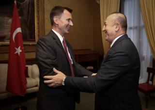 İngiltere Dışişleri Bakanı Jeremy Hunt ve Dışişleri Bakanı Mevlüt Çavuşoğlu