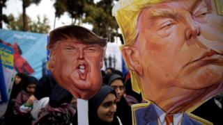 On the eve of renewed sanctions by Washington, Iranian protesters demonstate outside the former US embassy in the Iranian capital Tehran on November 4, 2018, marking the anniversary of its storming by student protesters that triggered a hostage crisis in 1979.