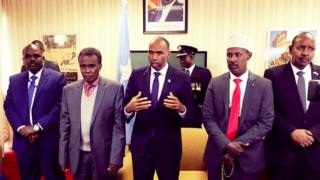 Ra'iisul wasaare Kheyre iyo qaar ka mid ah xubnaha jaaliyadda Soomaalida ee Zambia