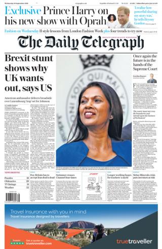 Daily Telegraph front page