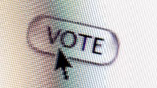Vote button on computer screen