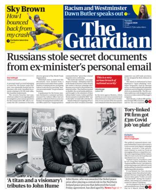 The Guardian front page