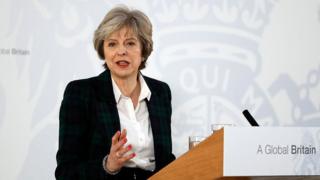 Theresa May delivers her keynote speech on Brexit at Lancaster House