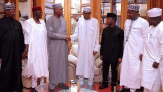 Shugaba Buhari da shugabannin majalisa a daren da zai tafi London