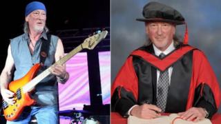 Roger Glover playing bass in 2014 and being made honorary fellow at University of South Wales