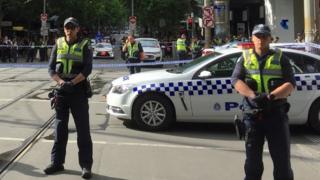 Police on Bourke Street, Melbourne