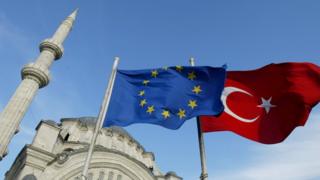 AB ve Türkiye bayrakları
