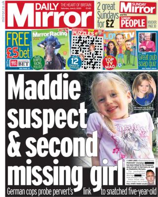 The Daily Mirror front page 6 June