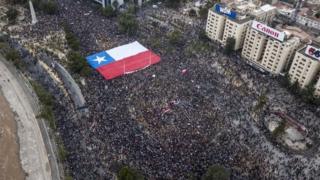 Manifestación en la Plaza Italia