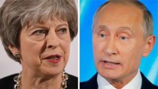 Thủ tướng Anh Theresa May và Tổng thống Nga Vladimir Putin