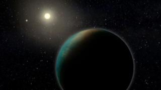 An artist's impression of TOI-1452 b, a small planet that may be entirely covered in a deep ocean