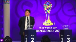Diego Maradona na Argentina a wurin fitar da jadawalin