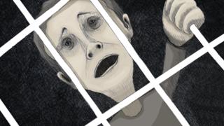 Ilustração de preso